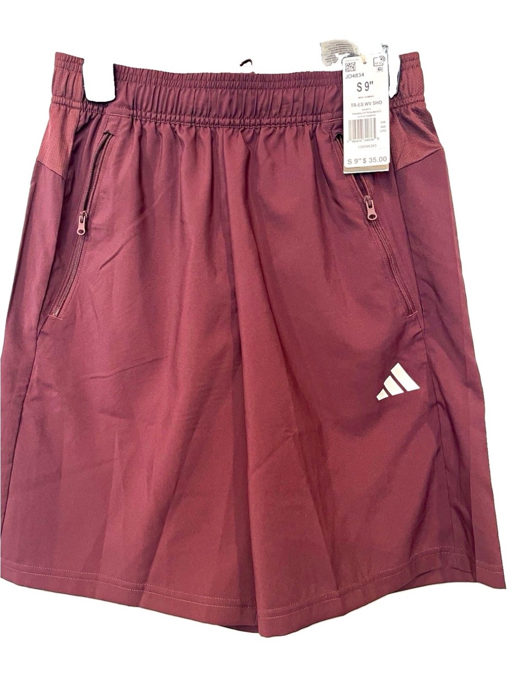 Adidas Train Essentials Woven Shorts Men's Size S NWT Maroon